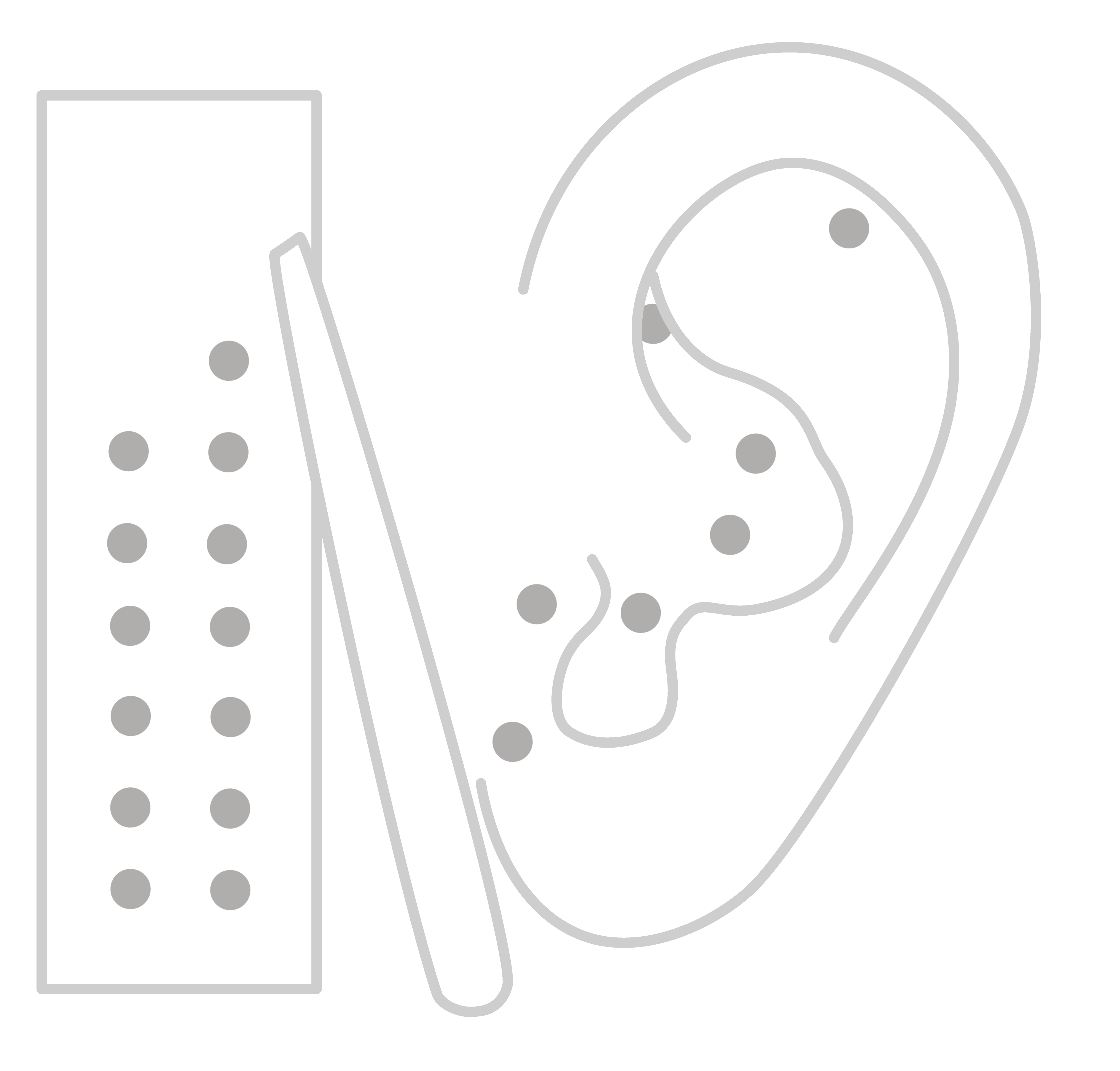 ear seeds line illustration