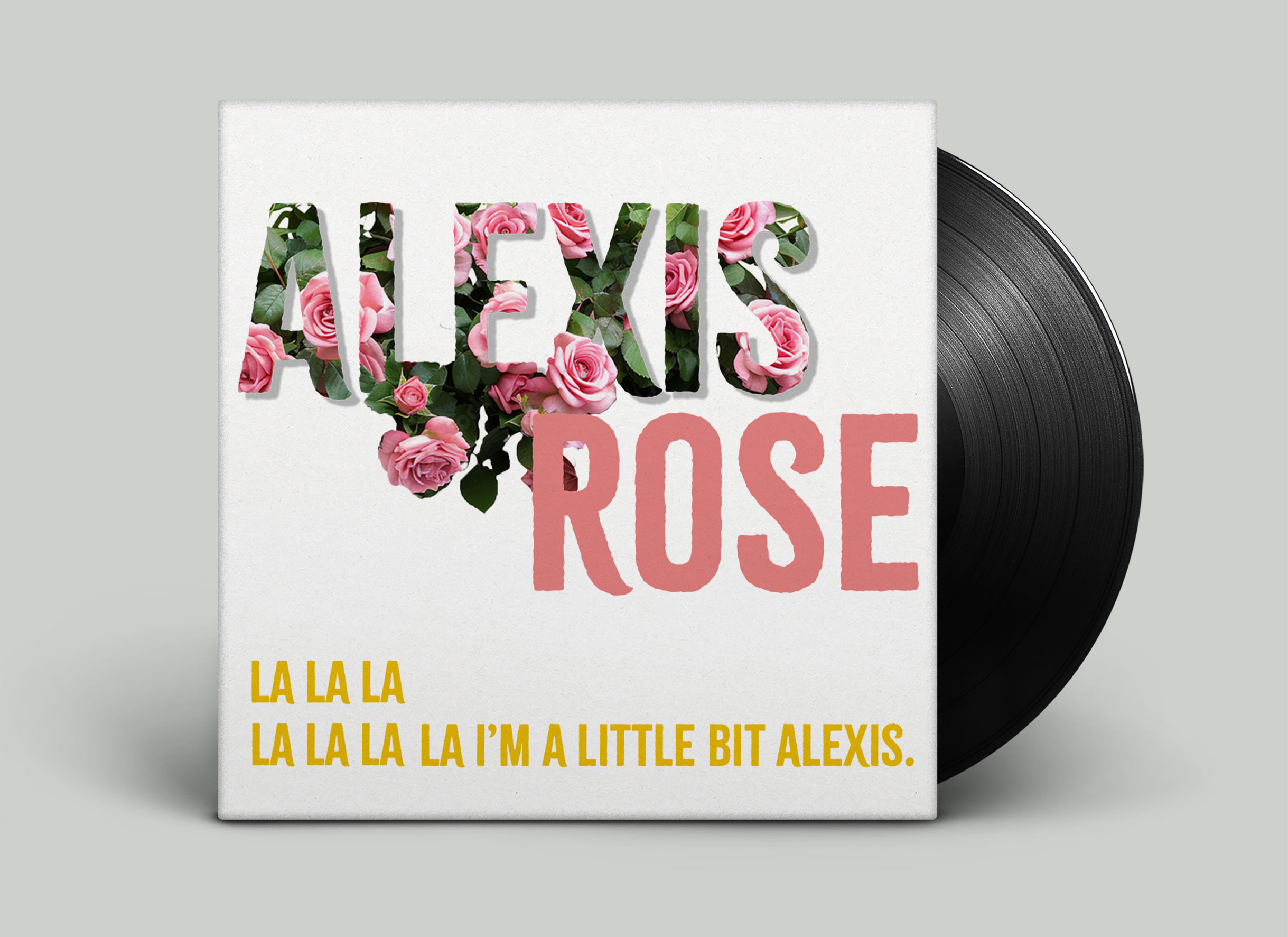 image of a mock up record album for Alexis Rose