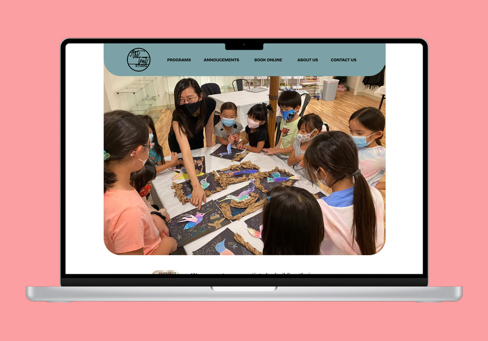 example of Art Tent Studio website on a laptop