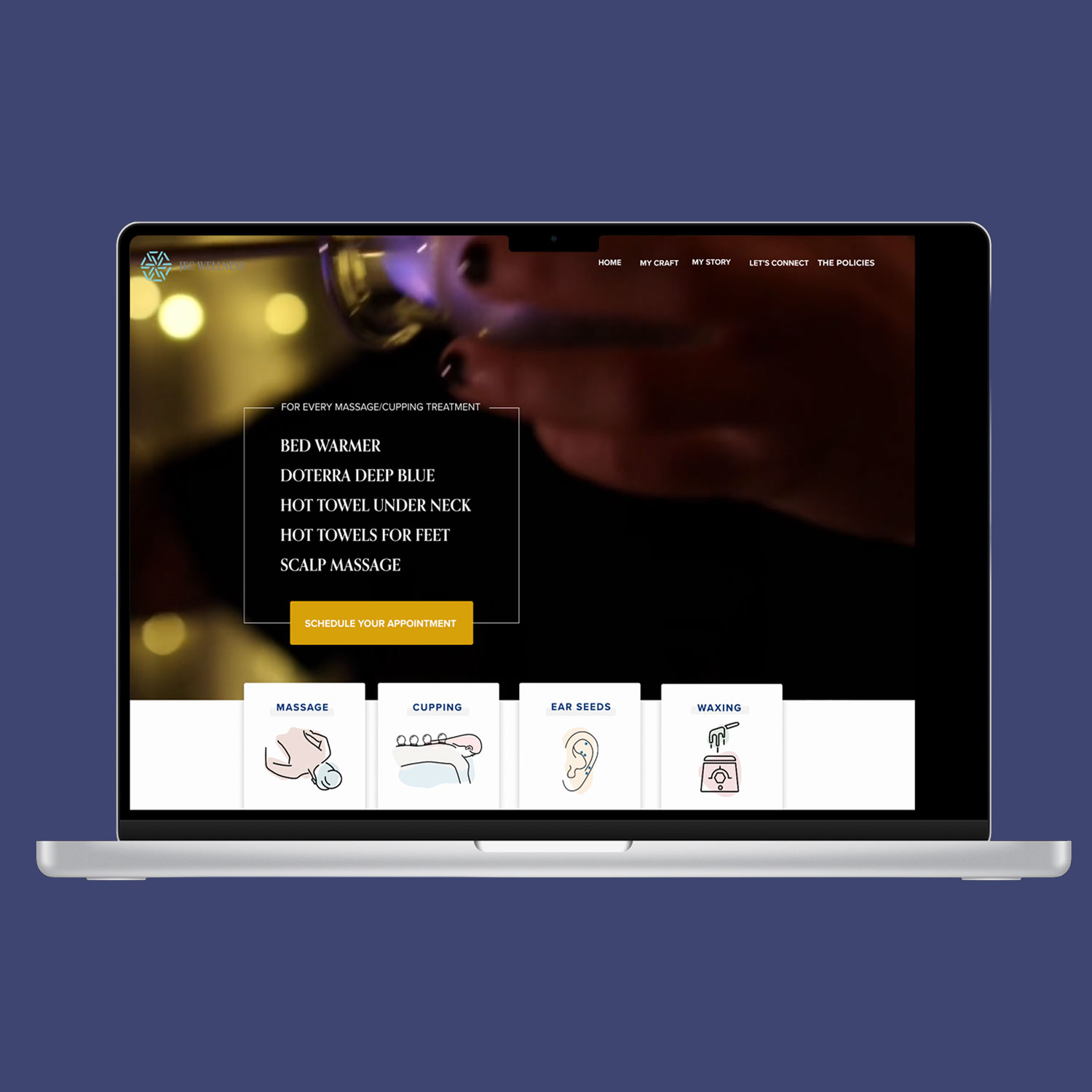 image of a laptop with JKC Wellness website