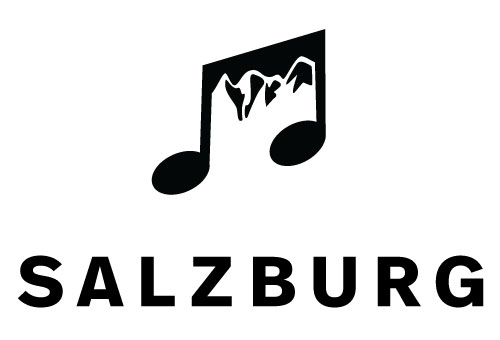 image of a mountain ridge between music notes as a logo