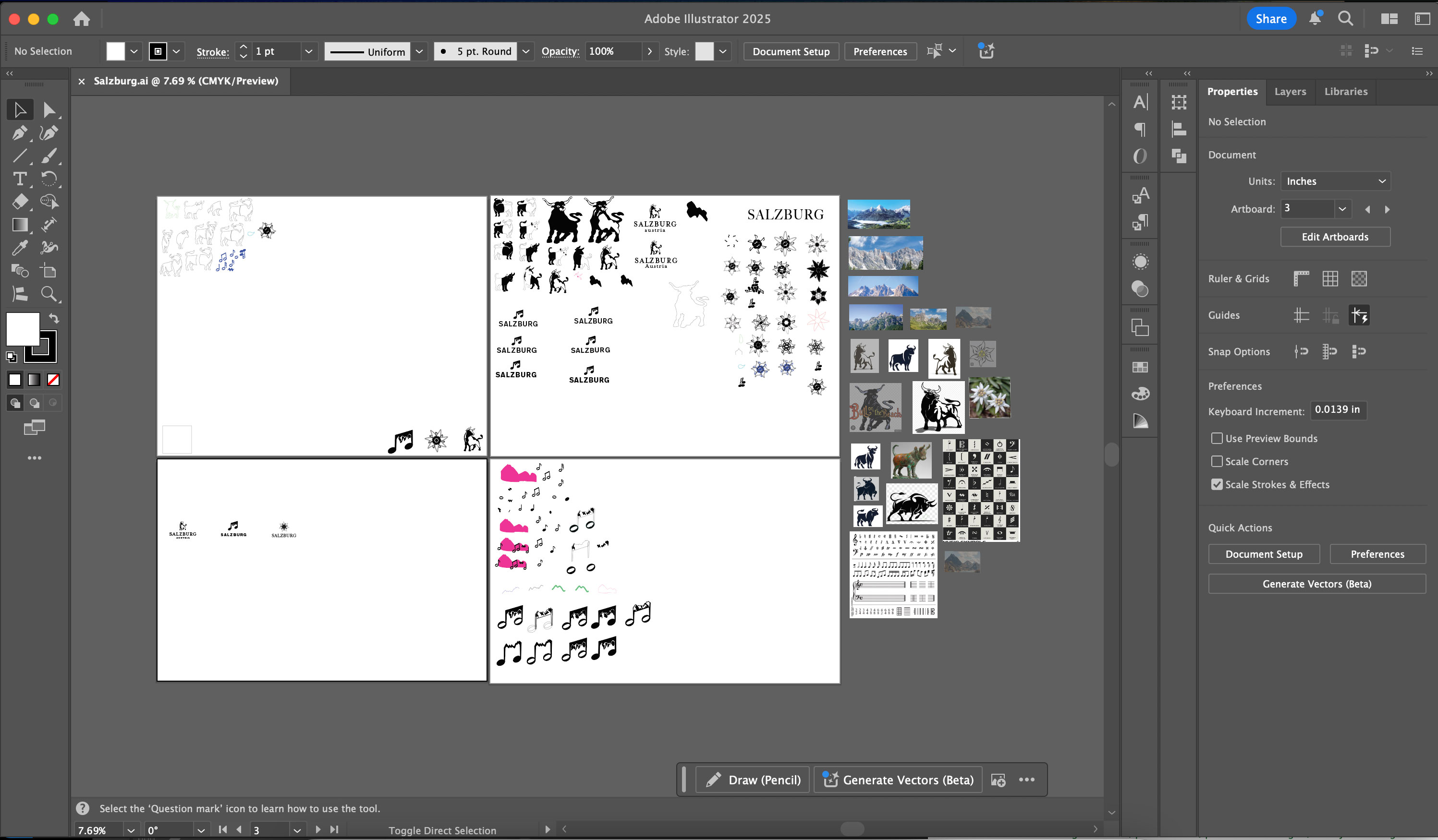 mage of Adobe Illustrator with different logo variations