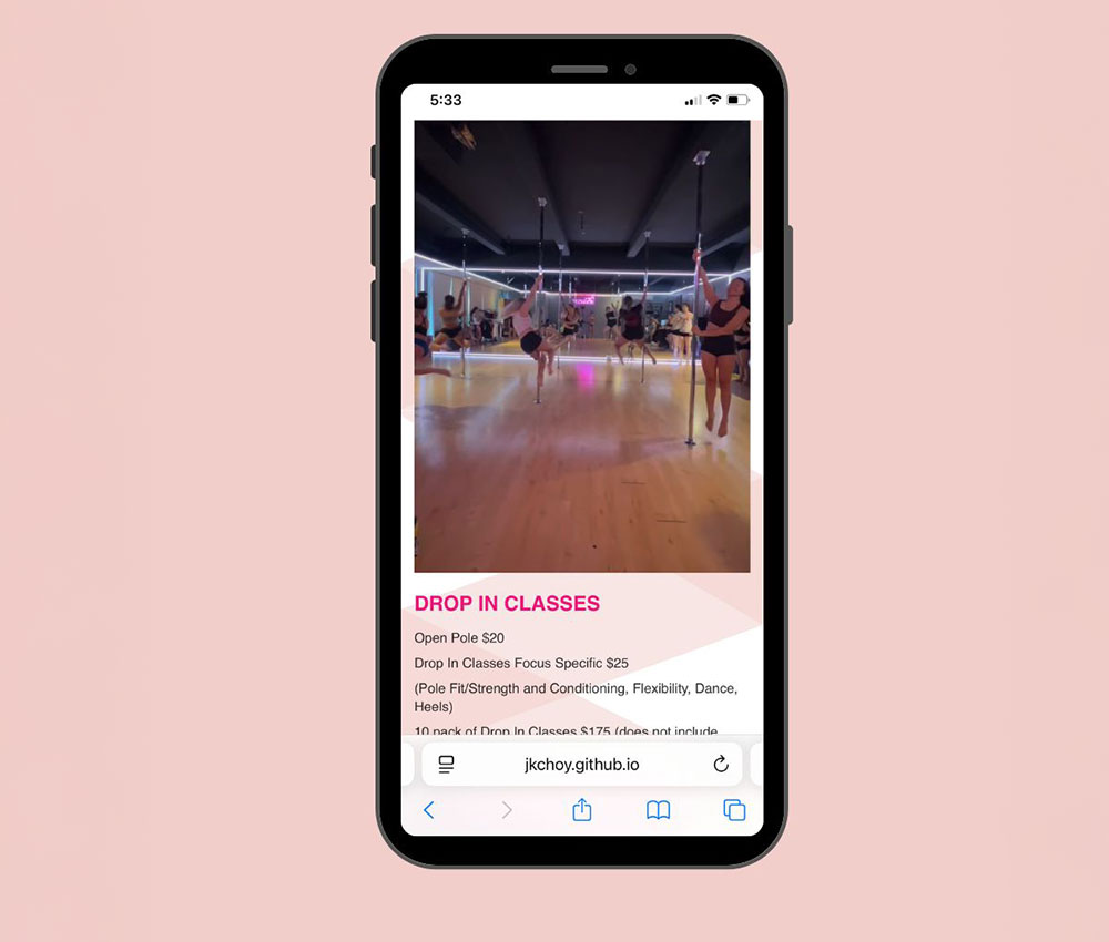 image of a phone with fit for a Goddess website